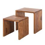 Set di 2 tavolini TRANGLE Legno massello si Sheesham