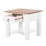 Table d'appoint Valmer I Pin massif Blanc - Pin blanc / Pin couleur miel