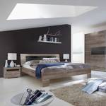 Bed Advantage Modderkleurig eikenhout look/Glas zwart - Modderkleurig eikenhout look/Glas zwart