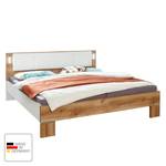 Bed Calgary (incl. verlichting) alpinewit/eikenhouten planken-look