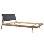 Bed FLEEK type A massief eikenhout - Lichte eikenhouten - Stof Muya: Antraciet - 160 x 200cm