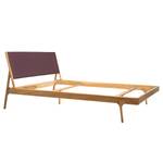 Massief houten bed Fleek I massief eikenhout - Eik - Leer Tupi: Bordeaux - 160 x 200cm