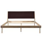 Massief houten bed Fleek I massief eikenhout - Lichte eikenhouten - Stof Muya: Aubergine - 160 x 200cm