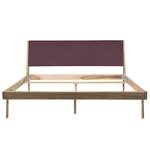 Massief houten bed Fleek I massief eikenhout - Lichte eikenhouten - Leer Tupi: Bordeaux - 160 x 200cm