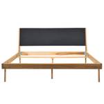 Bed FLEEK type A massief eikenhout - Eik - Stof Muya: Antraciet - 180 x 200cm