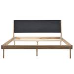 Massief houten bed Fleek I massief eikenhout - Lichte eikenhouten - Stof Muya: Antraciet - 180 x 200cm