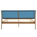 Massief houten bed Fleek II massief eikenhout - Lichtblauw/eikenhoutkleurig - 160 x 200cm