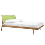 Massief houten bed Fleek II massief eikenhout - Eikenhout/Lichtgroen - 160 x 200cm