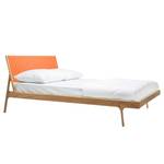 Bett Fleek II Eiche massiv - Orange / Eiche - 160 x 200cm