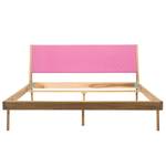 Massief houten bed Fleek II massief eikenhout - Roze / Eikenhout - 160 x 200cm