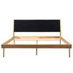 Massief houten bed Fleek II massief eikenhout - Zwart/eikenhoutkleurig - 160 x 200cm