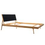 Bed FLEEK type B massief eikenhout - Eik - Stof Cley: Zwart - 160 x 200cm