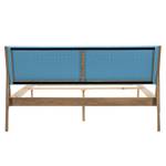 Massief houten bed Fleek II massief eikenhout - Lichtblauw/Eikenhout licht - 160 x 200cm