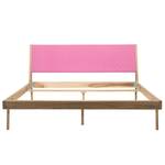 Massief houten bed Fleek II massief eikenhout - Roze / licht eikenhout - 160 x 200cm