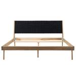 Massief houten bed Fleek II massief eikenhout - Zwart /lichte eikenhouten look - 160 x 200cm