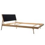 Massief houten bed Fleek II massief eikenhout - Zwart /lichte eikenhouten look - 160 x 200cm