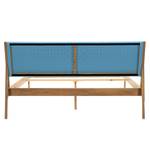 Massief houten bed Fleek II massief eikenhout - Lichtblauw/eikenhoutkleurig - 180 x 200cm