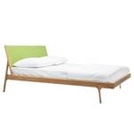 Bed FLEEK type B massief eikenhout - Eik - Stof Cley: Limoengroen - 180 x 200cm