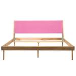 Massief houten bed Fleek II massief eikenhout - Roze / Eikenhout - 180 x 200cm