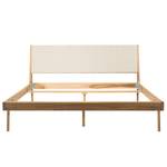 Massief houten bed Fleek II massief eikenhout - Eik - Stof Cley: Beige - 180 x 200cm
