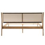 Massief houten bed Fleek II massief eikenhout - Eik - Stof Cley: Beige - 180 x 200cm