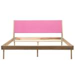 Massief houten bed Fleek II massief eikenhout - Roze / licht eikenhout - 180 x 200cm