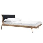 Letto FLEEK B Quercia massello - Quercia chiara - Tessuto Cley: nero - 180 x 200cm