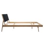 Massief houten bed Fleek II massief eikenhout - Zwart /lichte eikenhouten look - 180 x 200cm