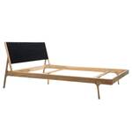 Massief houten bed Fleek II massief eikenhout - Zwart /lichte eikenhouten look - 180 x 200cm