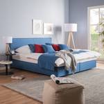 Bed Ramona VII structuurstof - Briljant blauw - 200 x 200cm