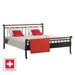 Bett Saronno Metall - Schwarz - 140 x 200cm