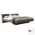 Bed Streetway larikshouten look/basaltkleurig kunstleer - 180 x 200cm