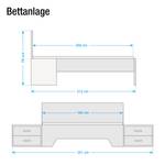 Bettanlage Heinsberg-Extra (3-teilig) Graumetallic / Eiche Sanremo weiß Dekor - 160 x 200cm