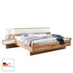 Bedframe Arhus (3-delig) incl. verlichting - eikenhouten planken-look/wit