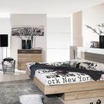 Bedframe Barcelona (3-delig) San Remo eikenhouten look/lavagrijs - ligoppervlak: 160x200cm