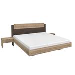 Beddenset Borba (3-delig) Lichte San Remo eikenhouten look/lavasteenkleurig - 160 x 200cm