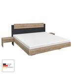 Beddenset Borba (3-delig) Lichte San Remo eikenhouten look/grijs - 180 x 200cm