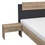 Beddenset Borba (3-delig) Lichte San Remo eikenhouten look/grijs - 180 x 200cm