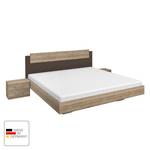 Beddenset Borba (3-delig) Lichte San Remo eikenhouten look/lavasteenkleurig - 180 x 200cm