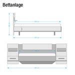 Bettanlage Bustas (3-teilig) Wenge Shiraz Dekor / Alpinweiß - 160 x 200cm