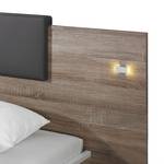 Bed met nachtkastjes Calvia alpinewit/San Remo eikenhouten look - ligoppervlak: 180x200cm - inclusief verlichting