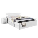 Bedframe Konin (3-delig) inclusief verlichting en bedlades - Wit - Wit