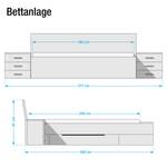 Bedframe Konin (3-delig) inkl. Beleuchtung & Bettkasten - Weißeiche Dekor - Witeikenhouten look