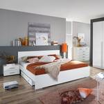 Beddenset Lorca (3-delig) Alpinewit - 160 x 200cm - 1 opbergruimte