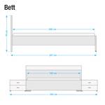 Bettanlage Lorca (3-teilig) Eiche Sanremo Hell Dekor - 160 x 200cm - 1 Bettkasten