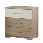 Bed Morning (met bedlades) Grof gezaagd eikenhouten look/wit - 2 nachtkastjes