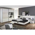 Beddenset Saragossa (3-delig) Alpinewit/wit San Remo eikenhouten look - 160 x 200cm