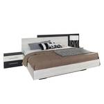 Beddenset Saragossa (3-delig) Metallic grijs/wit San Remo eikenhouten look - 180 x 200cm