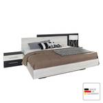 Beddenset Saragossa (3-delig) Metallic grijs/wit San Remo eikenhouten look - 180 x 200cm