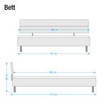 Bettgestell Mavi-Base I Graphit - 160 x 200cm - Mit Kopfteil